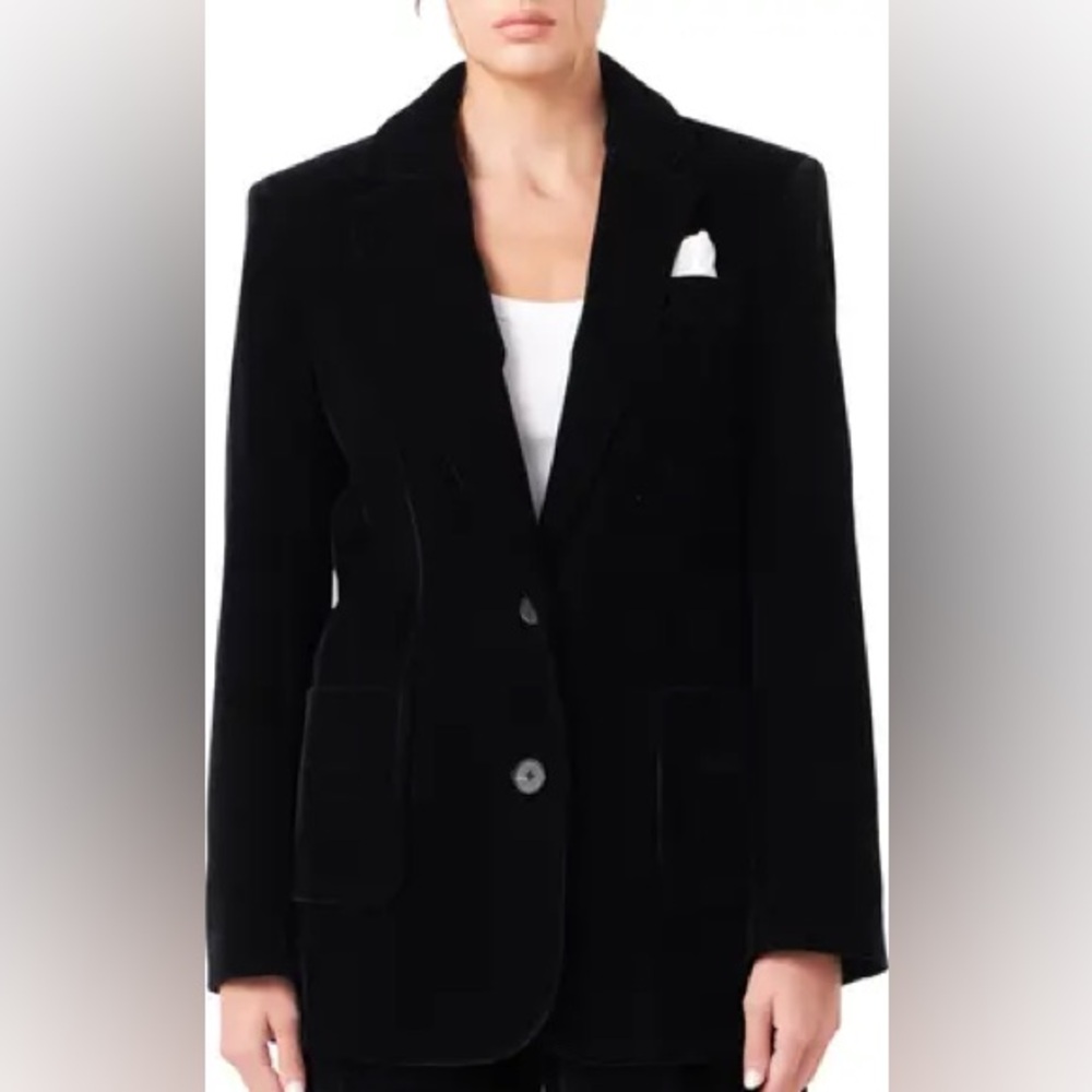 NWOT Gray Lab Velvet Oversized Blazer